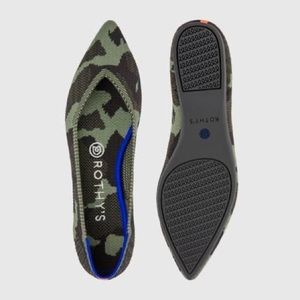 Rothy's Women's The Point Green Camo Flats Size 10